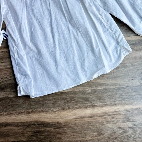 Old Navy White Boho Pintuck Popover Split-Neck Lace-Trim Blouse Size S - Picture 8 of 11